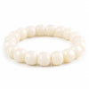 White Bodhi Seed Mala Bracelet — A Quiet Strand for Daily Practice - Old-Style Barrel 12×11mmBuddha Tibet