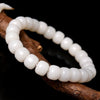 White Bodhi Seed Mala Bracelet — A Quiet Strand for Daily Practice - Standard Barrel 8×6mmBuddha Tibet