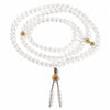 White Crystal 108-Bead Mala Bracelet — Vajra Bell Style with Tibetan Connector Buddha Tibet
