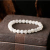 White Jade Bracelet - Calm & Harmony - Buddha Tibet xd00059