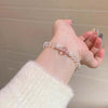 White Quartz & Star Rose Quartz Bead Bracelet — Soft - Tone Natural Crystal Stack - Buddha Tibet