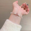 White Quartz & Star Rose Quartz Bead Bracelet — Soft - Tone Natural Crystal Stack - Buddha Tibet
