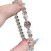White Quartz & Star Rose Quartz Bead Bracelet — Soft - Tone Natural Crystal Stack - Buddha Tibet