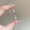 White Quartz & Star Rose Quartz Bead Bracelet — Soft - Tone Natural Crystal Stack - Buddha Tibet