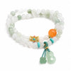 Xinjiang Gold-Silk Jade Multi-Wrap Bracelet — Stackable Layers with Pendant Charms - Triple-Wrap Wealth Charm + Pumpkin DropBuddha Tibet
