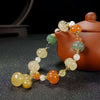 Xinjiang Gold-Thread Jade Pumpkin Bead Bracelet — Five-Color Natural Stone Stack Buddha Tibet