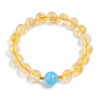 Yellow Citrine Pixiu Bracelet Collection — Natural Asai Crystal Charms For Wealth & Protection - 10mm AquamarineBuddha Tibet