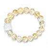 Yellow Citrine Pixiu Bracelet Collection — Natural Asai Crystal Charms For Wealth & Protection - 10mm Selenite Guardian Lion (Light Tone)Buddha Tibet