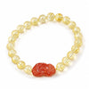 Yellow Citrine Pixiu Bracelet Collection — Natural Asai Crystal Charms For Wealth & Protection - 6mm Round BeadBuddha Tibet