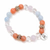 Zodiac White Crystal Bead Bracelet — Natural Stone Stretch Bracelet by Birth Sign Buddha Tibet