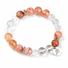 Zodiac White Crystal Bead Bracelet — Natural Stone Stretch Bracelet by Birth Sign Buddha Tibet